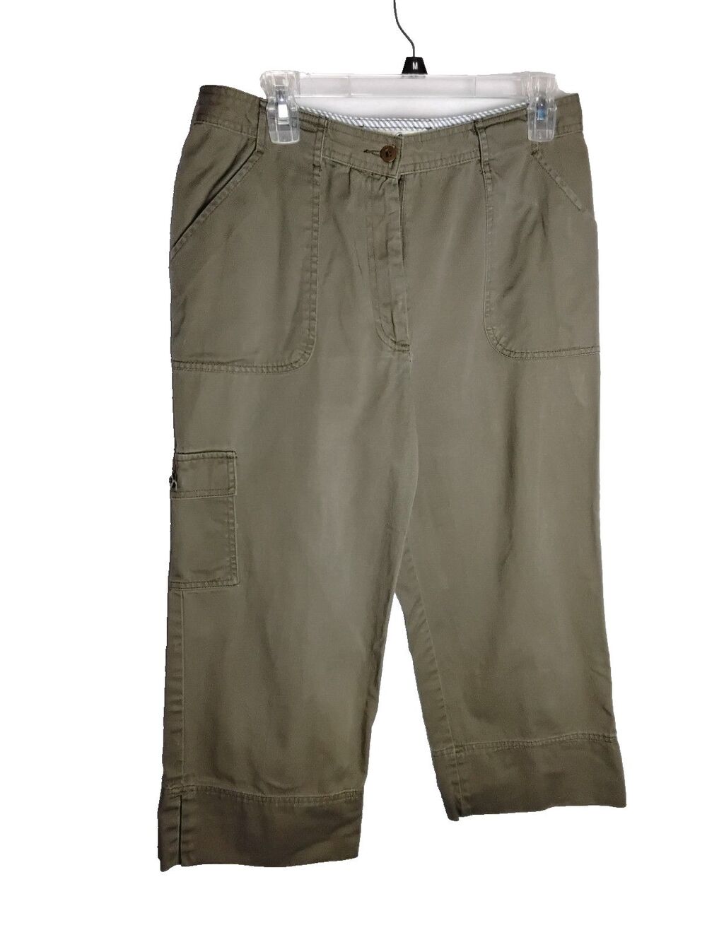 Duck Head Classic Capri Khaki Green Woman's Size 12 with several pockets